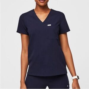 Figs Caterina One Pocket Srub Top Navy Blue Women's Size XL Extra Large